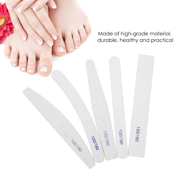 5 Pieces Double-Sided Sanding Buffering Nail Art Buffer Files Professional Manicure Tip Tool