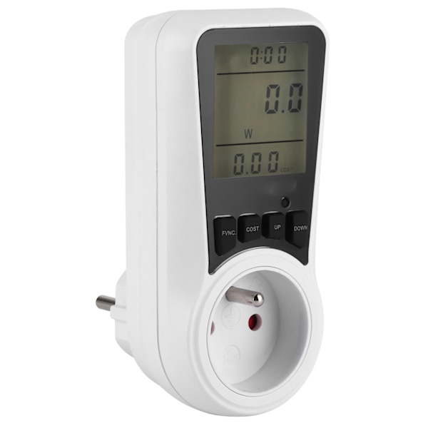 LCD Ström Spänning Strömmätare Plugg Elanvändning Monitor AC 180-250V EU FR