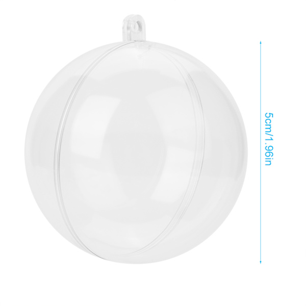 20 stk gjennomsiktige fyllbare dekorasjonskuler DIY Plastkule Juledekorasjon Trekule (5cm)