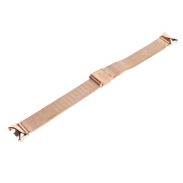 Justerbart klockarmband som andas vikbart spänne Quick Release i rostfritt stål klockband för Mi Band 8 Rose Gold