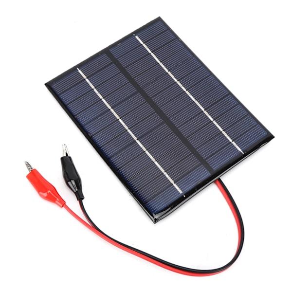 2W 12V solpanel polykristallin silikon gör det själv portabel utomhusladdare med klämma