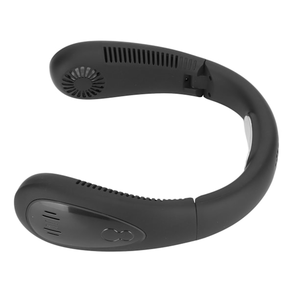Kaulatuuletin, musta, 3 nopeustilaa, USB-lataus, handsfree, LED-näyttö, 5000 mAh, hiljainen, turvallinen kasvojen tuuletin perheelle, toimistoon, matkoille