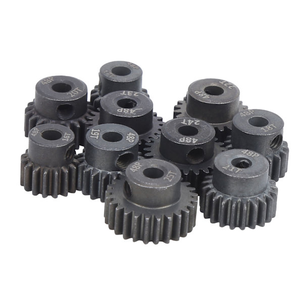 10 st/set 16T-25T 7075 48P stål RC bilmotor kugghjul för 1/8 1/10 borstlös motor