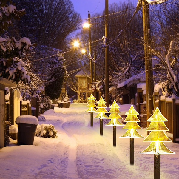 Juletrær LED Pathway Lys Utendørs Landskapslys Vanntette Hage Spotlights for Julefest Bryllupsfestival