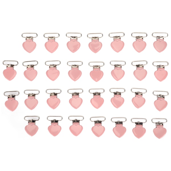 30 kpl Henkseliklipsit Pinkki 25mm Tukevat galvanoidut metalliset kevyet tuttinauhaklipsit ompeluun askarteluun