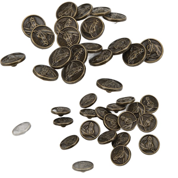 Knapper DIY Antikk Bronse Rund Gravert Hestehode Sink Legering Knapp Dekorasjon