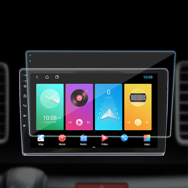 Navigation Skärmskydd Anti Bländning Anti Fingeravtryck Central Control Navigationshärdad film med rengöringskit för bil 10 tum