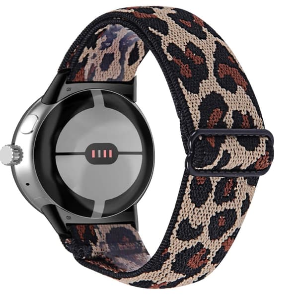 Google Pixel Watch joustava punottu ranneke – Leopardi Brun brown