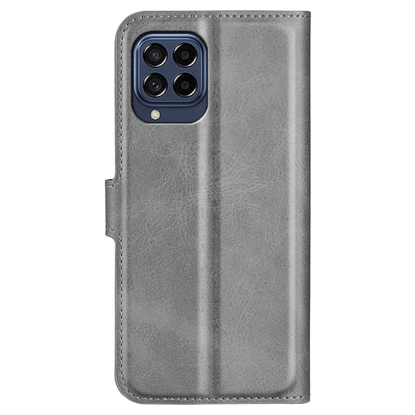 Hållbart konstläder Kompatibel med Samsung Galaxy M33 5G fodral med plånbok - Silver/Grå Silvergrå silver