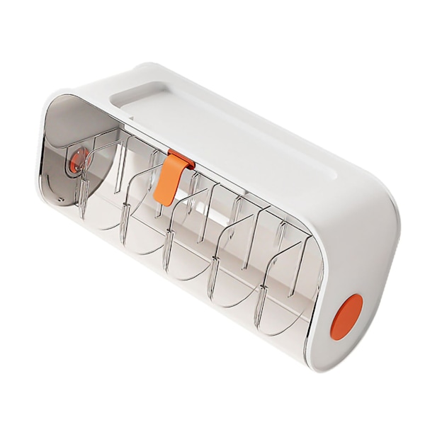 Väggmonterad Underkläder Förvaringslåda Punch Free Transparent Underkläder Rack Skåp Garderob Organizer Vit