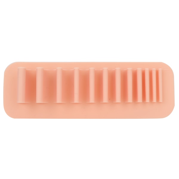 Mjuk silikon väggmonterad sminkborste Tandborsthållare Stativ Organizer Rack (rosa)