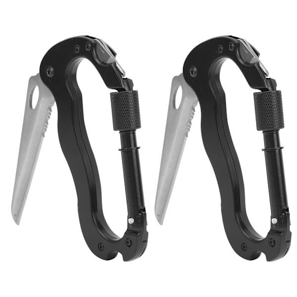 2ST 5 i 1 multifunktionscamping snabbhängande spänneverktyg Outdoor Survival D karbinhake