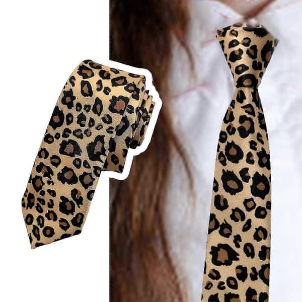 Klassisk leoparddesignad slips Kompatibel med män och kvinnor Polyesterlång slips Kompatibel med formella evenemangsfester och vardagskläder Style 1
