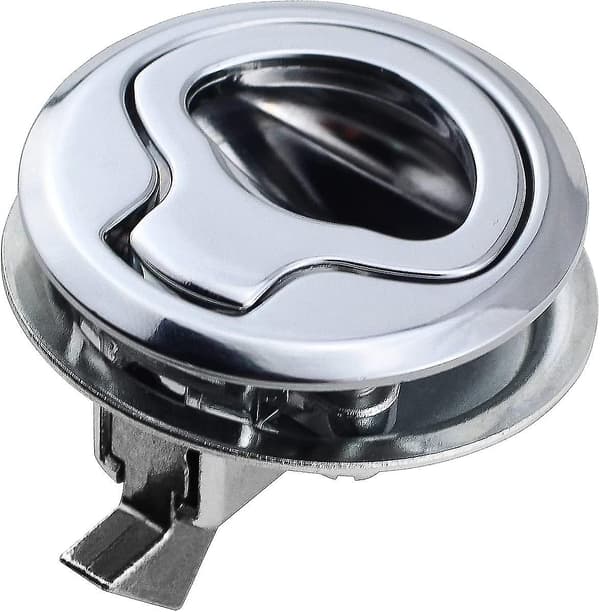 Rustfrit Stål Flush Pull Lugelås Slam Lås Bådlugelås Flush Pull Lås Kompatibel RV Marine Båd RV 1,5 Tommer Sølv
