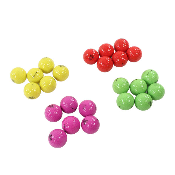 24-delad golfbolluppsättning i gummi, färgglad, bra studs, 2-lagers golfboll för damer, nybörjare B153