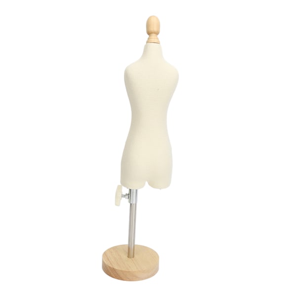 Klänningsform Kvinnlig skyltdocka Torso Miniklänning Modell med träbas för sömnad Display Fotoundervisning 1/4