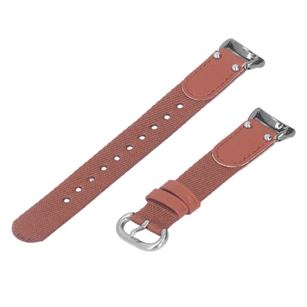 Mjukt canvas PU-läder sportklockarmband Andningsbart utbytesarmband Passar för Mi Band 8 NFC Caramel Brown