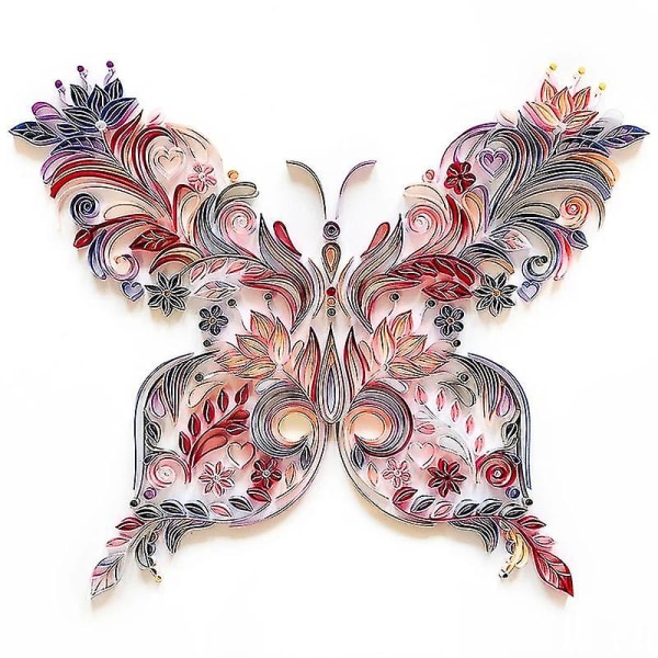 Quilling Paper Painting Kit Butterfly Flower Art Decal Diy Wall Stickers for Kids