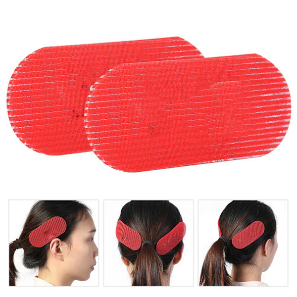2st Hårgrepp Hårstyling Barbergripare Hårfranshållare Makeup Sticker Pad Röd
