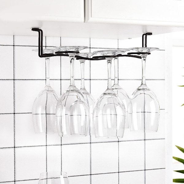 Jernhengende 6 flasker Vinkoppstativ Glasholder Display Hylle Organizer