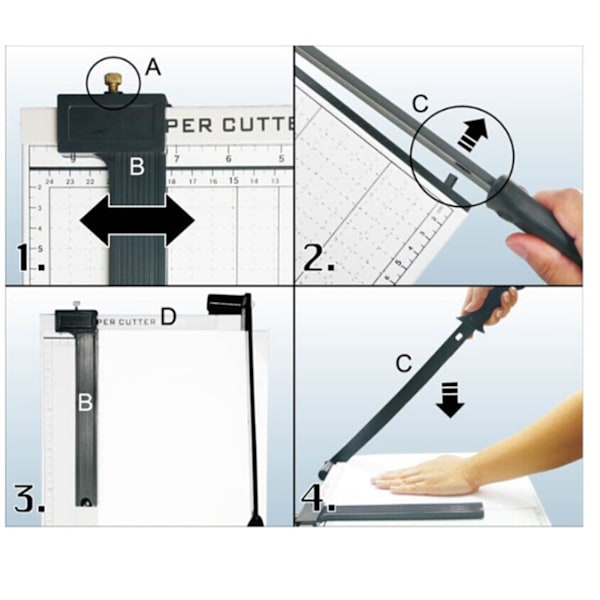 Manuell pappersskärare Ståltrimmer Desktop A4 A3 Foton Pappersskärmaskin för skolkontorsfabrik