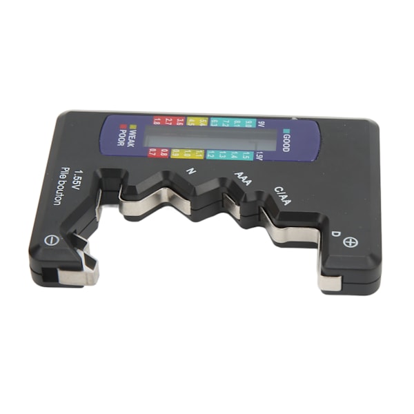 Digital batterikapacitetsmätare Testare Universal D C N AAA AA 9V 1,5V Button Cell Analyzer Svart
