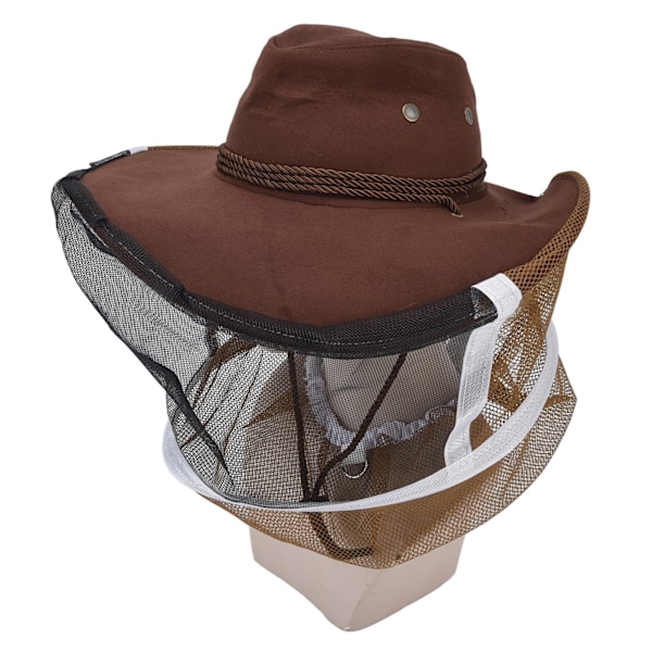 Biodlare Cowboyhatt Åtdragningsdesign Andas Mesh Biodlingsslöja Hatt för biodlare Fiskare Jägare Campers