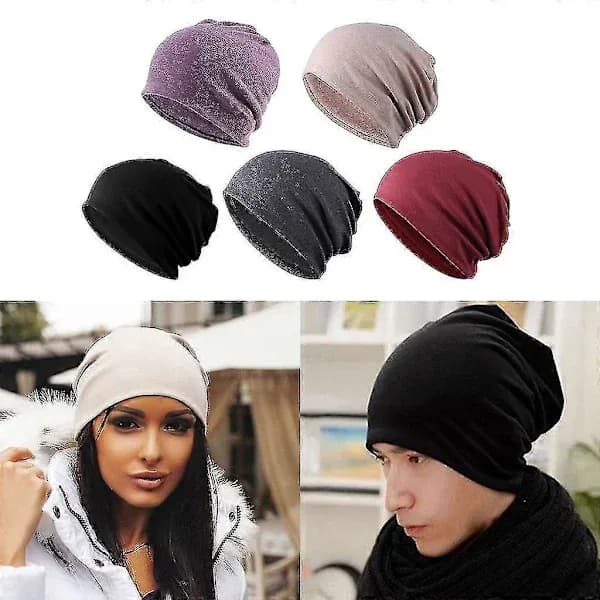 5-pak slouchy hue i khaki, sort, grå og lilla [LD]