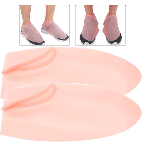 Silikon Elastisk Hårstyling Sko-overtrekk Vaskbart Støvtett Sko-beskytter for Frisør Rosa