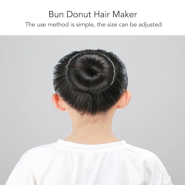 Bun Donut Hair Maker Natural Realistic Fast Fixed Donut Hair Fold Wrap Snap for Party Black