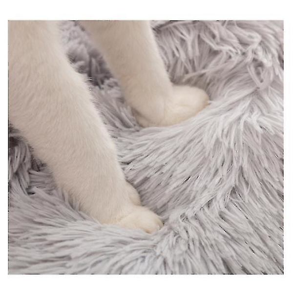 Plush Donut Dyrebed til Små, Mellemstore og Store Hunde & Katte - Gul 40CM