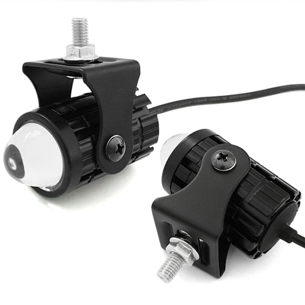2 st LED-strålkastare för motorcykel med styrspak, högt/lågt ljus, dubbla färger, vattentät för lastbil, SUV, ATV, UTV, traktor