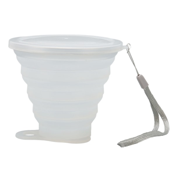 Hopfällbar Vattenkopp 270ml Livsmedelsgodkänd Silikon Transparent Flexibel Vikbar Campingkopp för Resor Kontor Utomhus