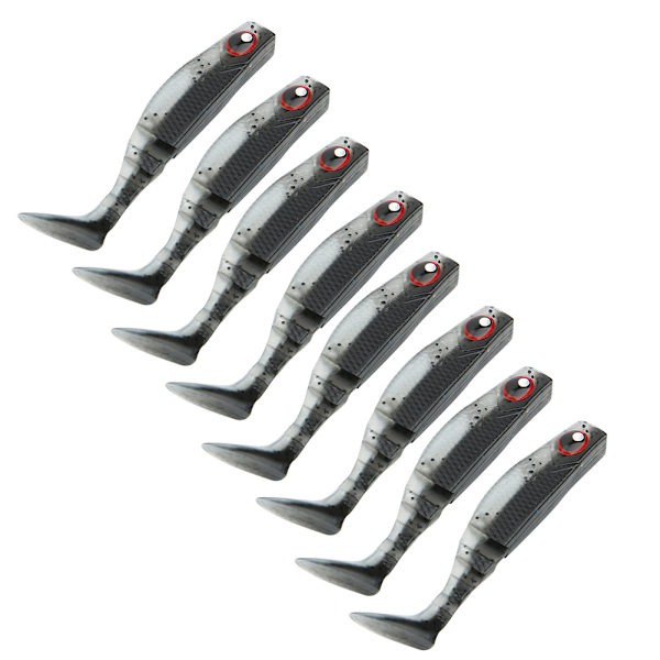 AR29 8 stk mykt agn mask 60 mm 2,5 g fiske agn dobbelfarget T hale kunstig TPR agn