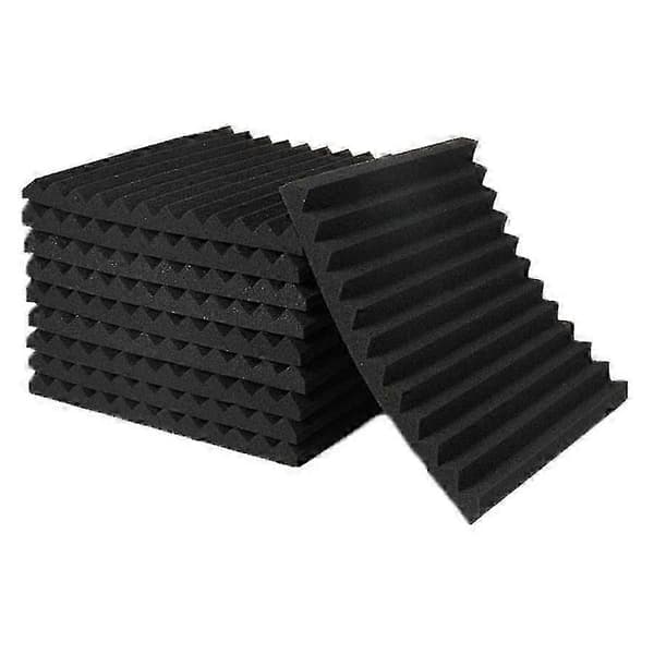 50 stk akustiske skumkiler for studievegg, 50 stk lydabsorberende lydisolerte paneler Black