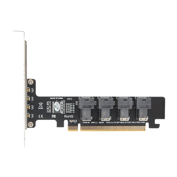 PCIE U.2 -sovitin kortti PCIE X16 4 porttiin U.2 NVME SFF8643 SFF8639 PCIE Split laajennuskortti LED-indikaattorilla
