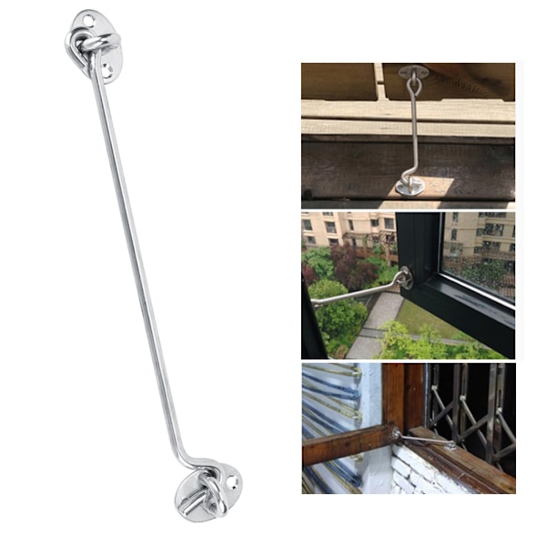 3 STK 10in Hytt Sekretess Krok Ögon Spärr Lås Rostfritt stål Solid Gate Krokar Hasp för fönster