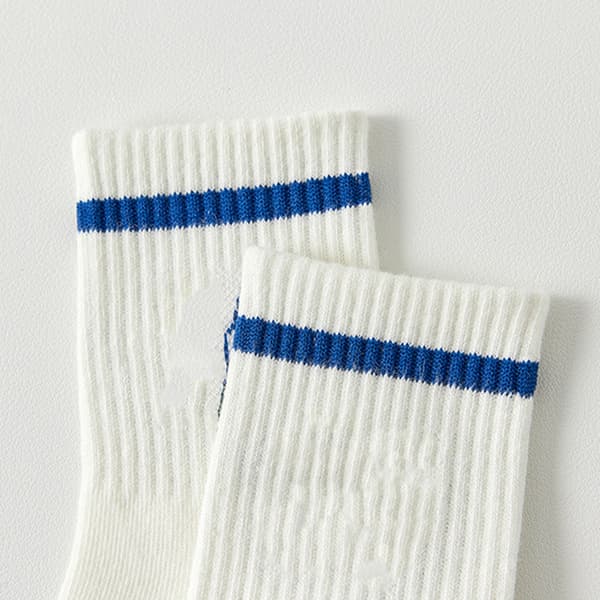 5 Par Strømper til Børn - Crew Socks i Kamgarn Bomuld - Varme Strømper med Bogstavprint - Drenge og Piger - Sæt til Forår og Efterår - XL (til 9-12 år)