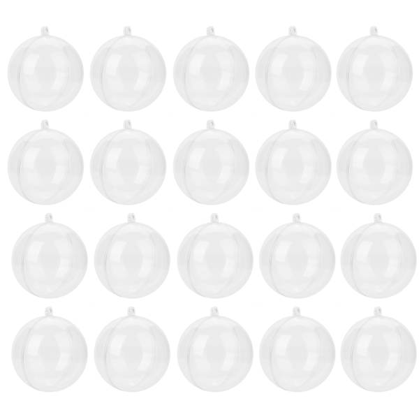 20 stk gennemsigtige fyldbare pyntkugler DIY Plastkugle Juledekoration Træbold (5cm)