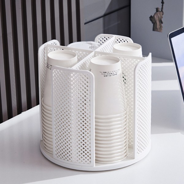 Roterende pappkoppdispenser Papir Kaffebeger Organizer Dispenser Engangskopp Oppbevaringsstativ for Kafé Restaurant Bar Hotell