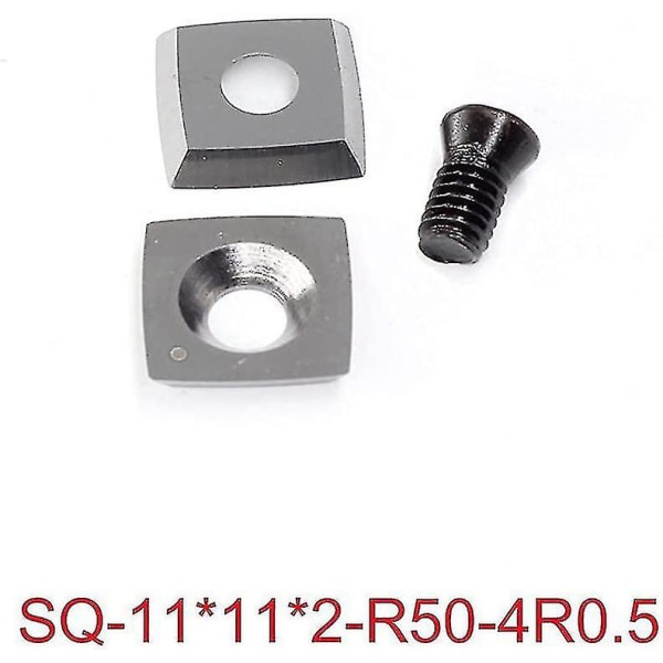 3 hårdmetallskjæreblad (inkluderer 11 mm kvadratisk radius, 12 mm rund, 28x10 mm spiss diamant), skruer inkludert