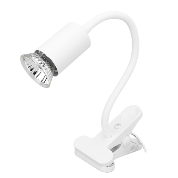 Reptilklemme Varmelampe Professionel Justerbar UVA UVB Reptil Lys med Lang Lampehælder UK-stik 220V Hvid