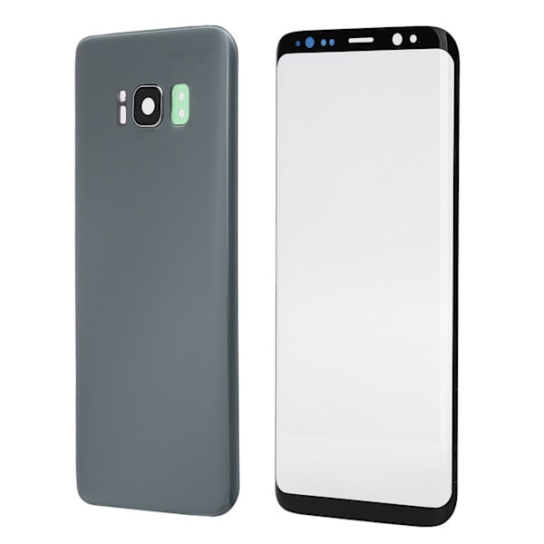 Mobiltelefon Bagside Glas Cover Front Skærm Glas Linse Udskiftningssæt til Samsung S8 Sølv