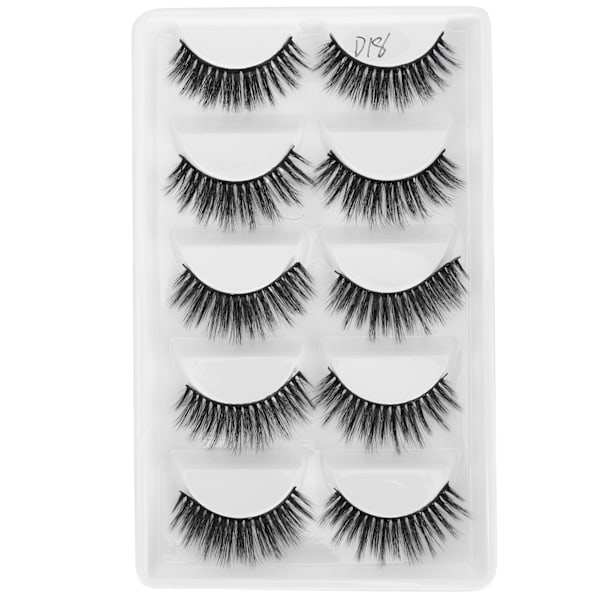 5 par tjocka täta lösögonfransar Tredimensionella långa lockiga lösögonfransar Makeup Tool(D18)