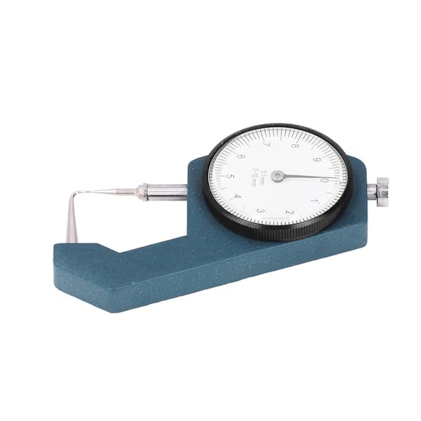 Dial Thickness Gauge Curved Tip Head 0 to 10mm Range 0.1mm Resolution Round Measuring Tool