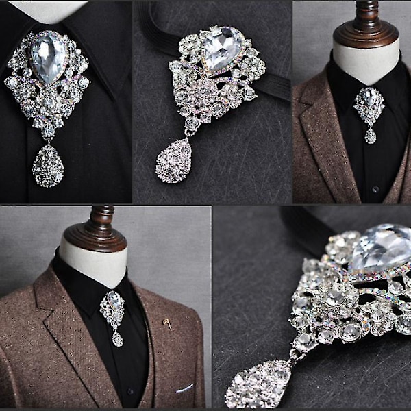 Rhinestone Bolo Bow Tie - Lyxiga herrkläder för bröllop och affärer