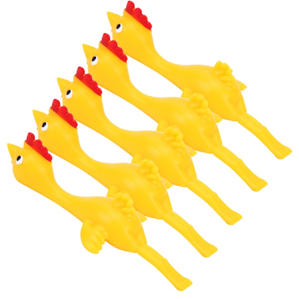 5 stk Kyllingfingre Stretchy Toy Morsom Elastisk Kyllingleke for Barn Småbarn Kylling Stretchy Toy