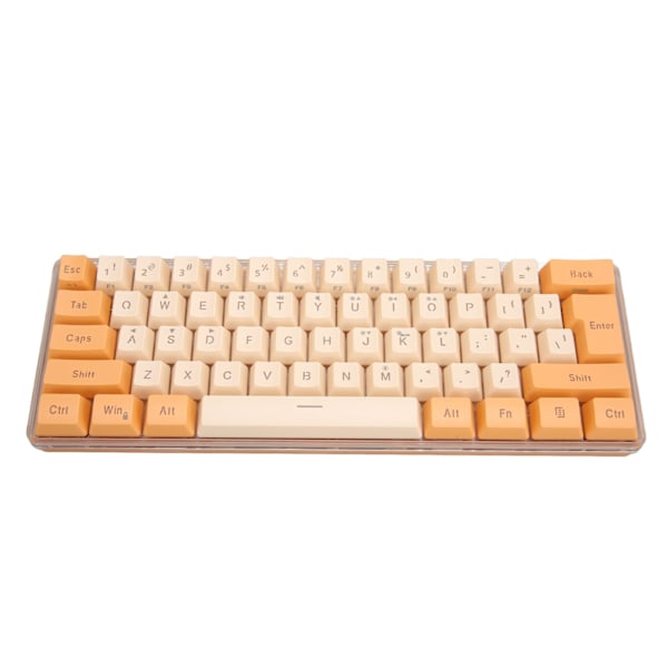 Gamingtangentbord USB 61-tangenter Kontrastfärg RGB Ljusnyckellinjeseparation Mekaniskt trådbundet tangentbord för kontorsspel Orange Beige