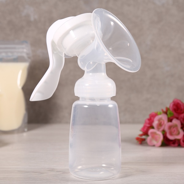 Silikon ammeflaske 150 ml med stærkt sug Enkel design manuel brystpumpe