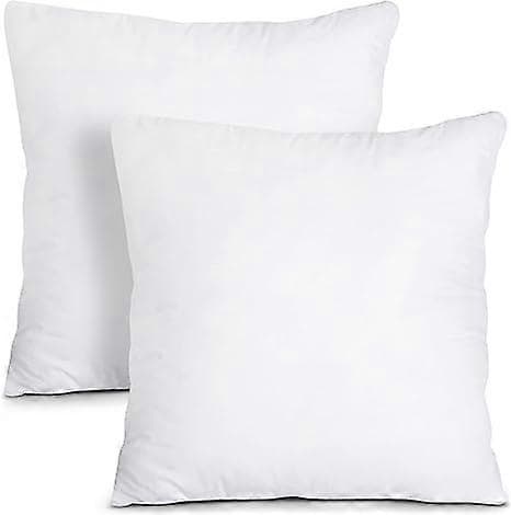 Sengeputer (2-pakning, hvit) - 45x45cm seng- og sofapute - Møbelpute